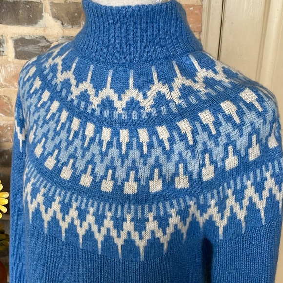 J. Crew Lambswool Fair Isle Mock Turtleneck Pullover Sweater Size XSmall New - Picture 5 of 13